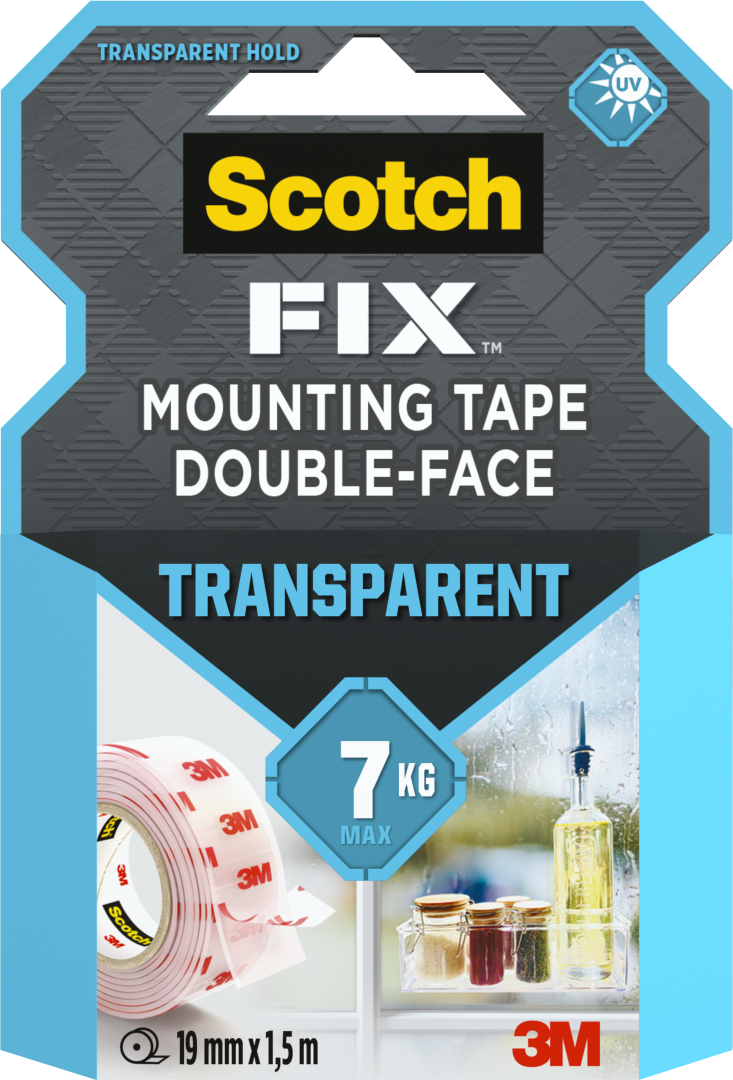 Dwustronna taśma montażowa przezroczysta Scotch-Fix™ 19 mm x 1,5 m